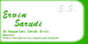 ervin sarudi business card